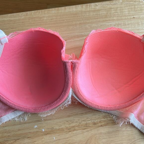 Victoria’s Secret Dream Angels Lined Bra Pink Lace Jeweled Underwire Size 34DD - Picture 2 of 7